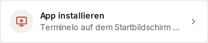 Eintrag App installieren unter Mehr